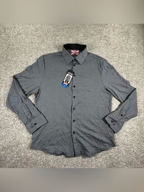 Modern English Men's Long Sleeve Button Up Shirt Size Large Geometric Print NWT